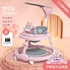 Pink mute wheel with music toy plate foot pad push awning