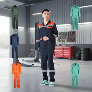 Men's Mechanic & Construction Safety Working Jacket and Trousers Uniforms Suit Polyester/Cotton Digital Printing