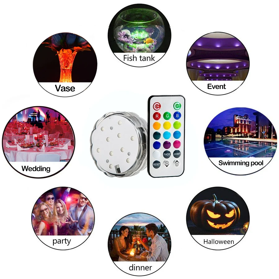 Efx Lumn8 Remote Controlled Waterproof Remote Control Multiple Color Led  Lights