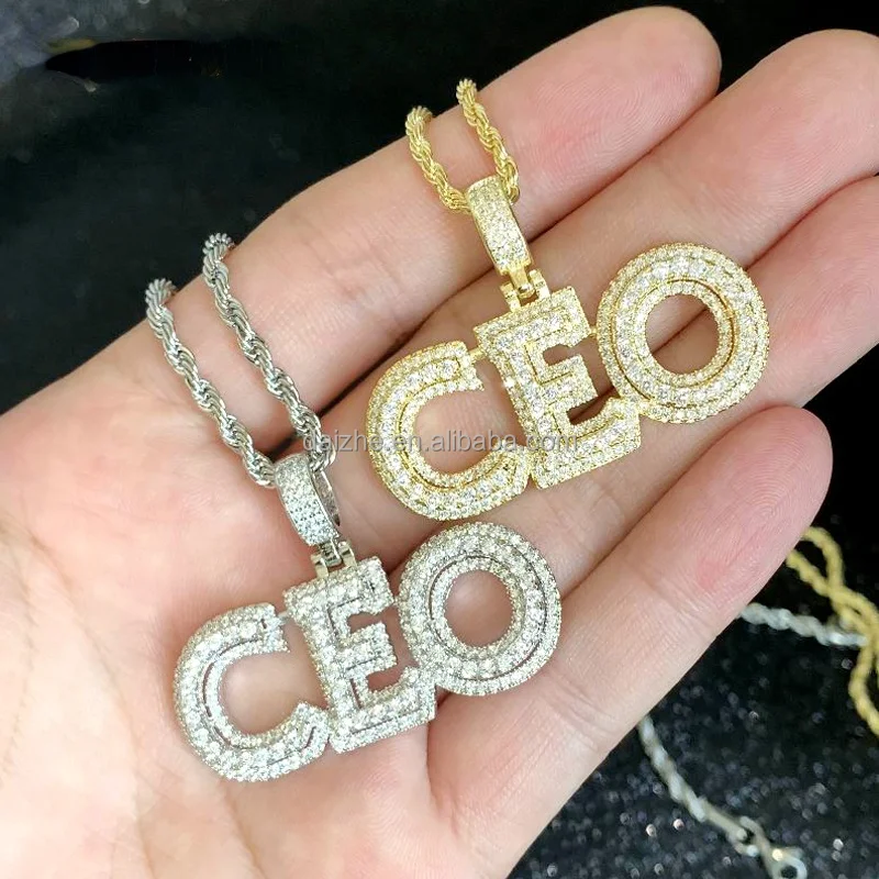 Luxury Diamond Letter Iced high quality Out CEO Pendant