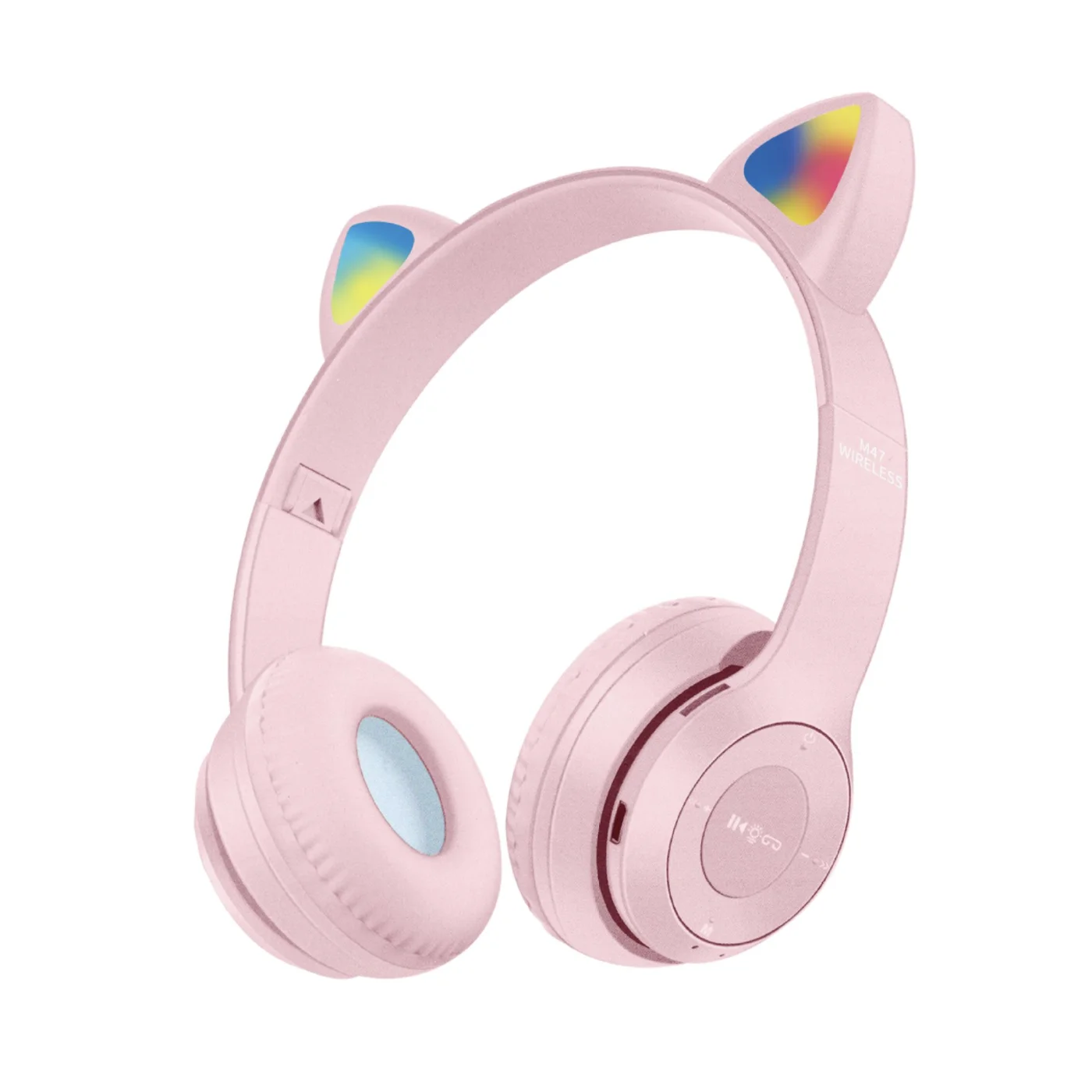 P47 M47 P47M LED Light up Cute Cat Ear Gaming Headset BT Headphone  Over Ear Headphones for PC Phone Tablet with Mac
