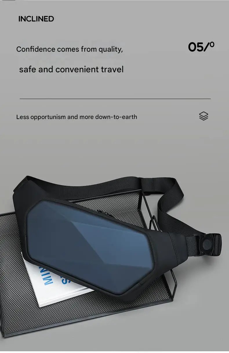 Men's New EV Shaped Waist Bag Fashionable Leisure Shoulder & Small Backpack Trendy Motorcycle Luggage & Saddlebags