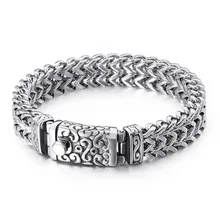 Stainless Steel Big Heavy Biker Unisex Mesh Vintage Jewelry Accessories Chain & Link Bracelet for Anniversary Occasion