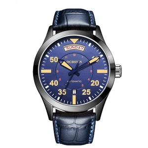 Custom Wholesale Brand Hot Selling Double Calendar Retro Watch Genuine Leather High-end Automatic Mechanical Watch for Men