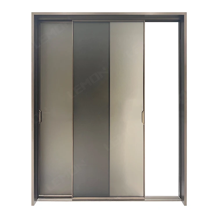 Narrow Frame Wardrobe Sliding Door System Double Tempered Glass Partition Slide Doors Sliding Double Glass Doors for Home