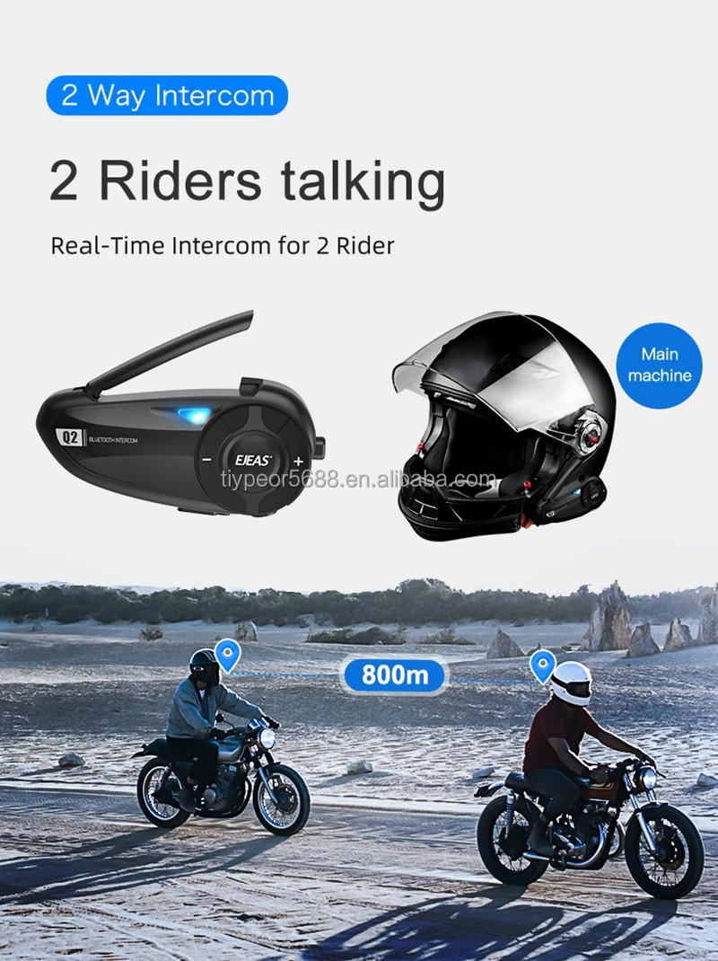 product tiypeor ejeas q2 wholesale driveway intercom sports phone system long km motorcycle helmet bluetooth intercom-5