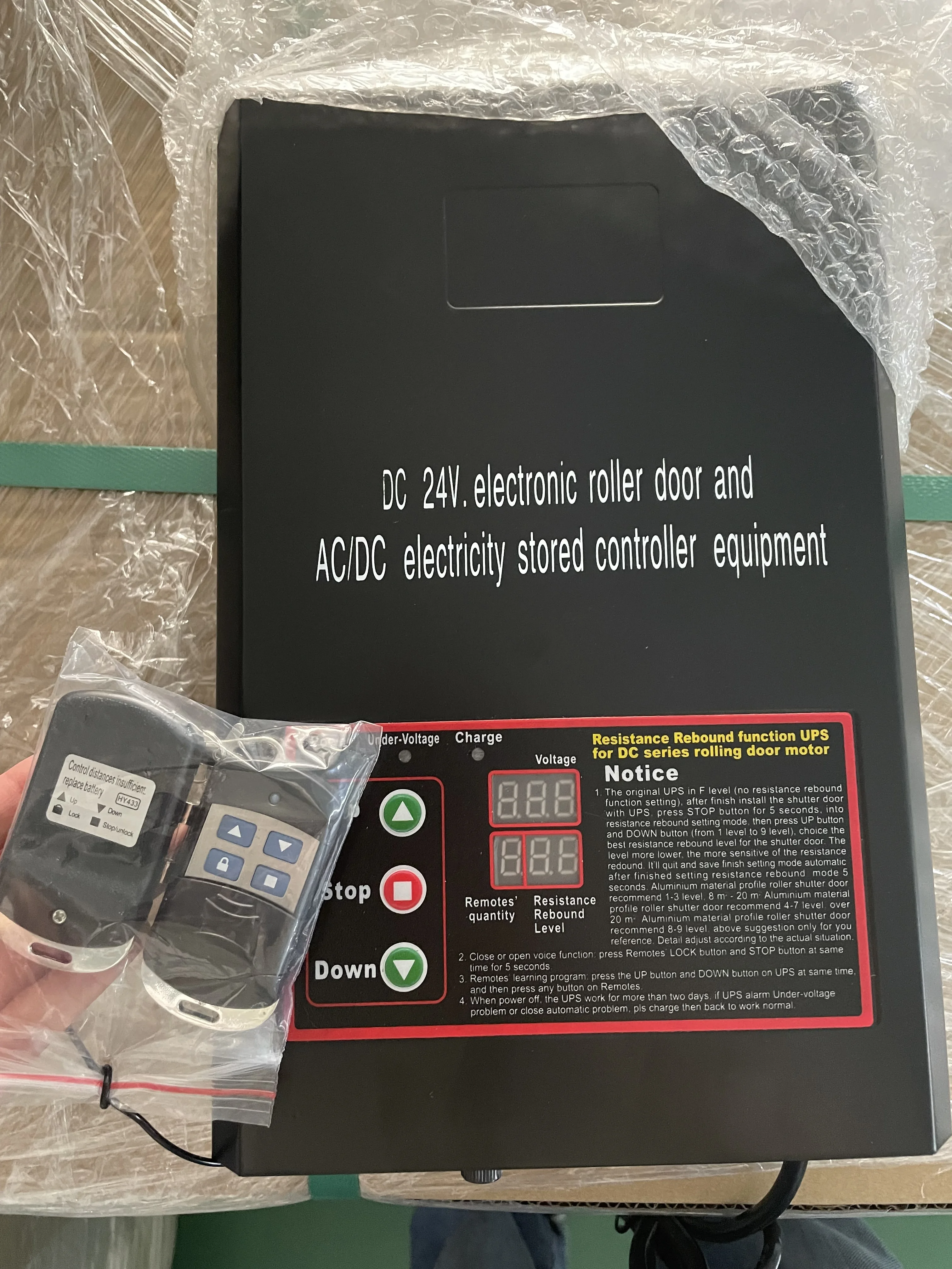 CE Fujian Big Power Stable Current UPS Remote Control Automatic Operator for Rolling Door Motor
