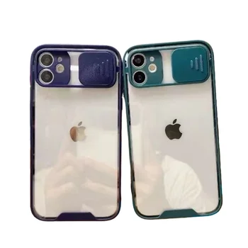 Transparent Shockproof Slide Camera Cover Lens Protection Clear Case For iPhone 15