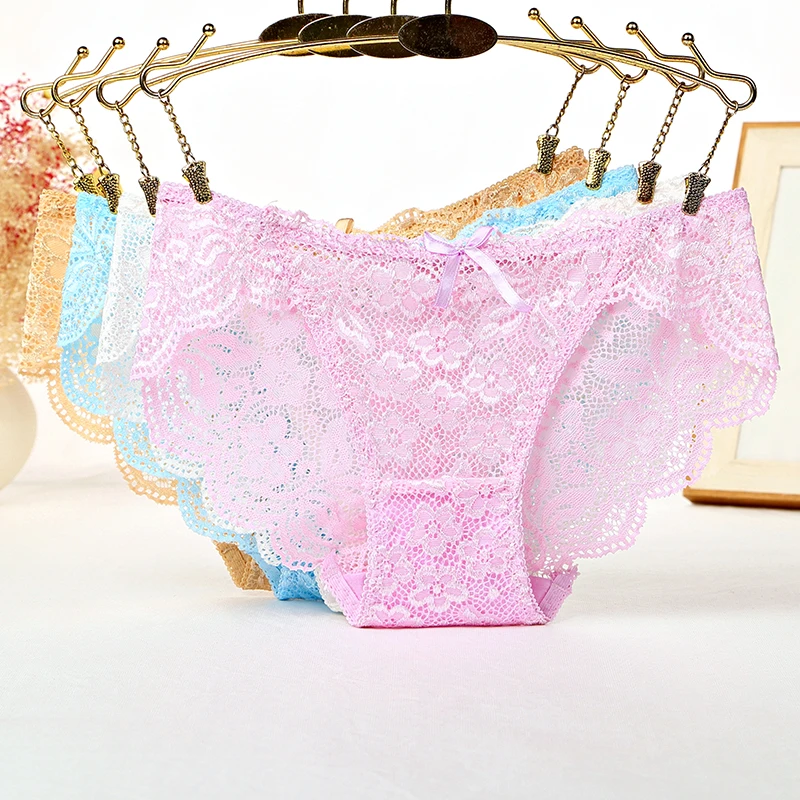 Factory Custom Logo Sexy Transparent Ladies Underwear Panties Fashion Female Undies for Mature Women Low-Rise Bikini Type