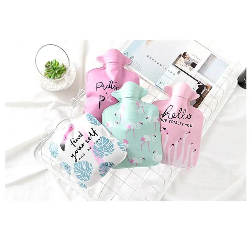 1pc Winter Pvc Hot Water Bag, Cartoon Plush Hot Water Bottle For Students,  Cute Warm Baby Water Bag