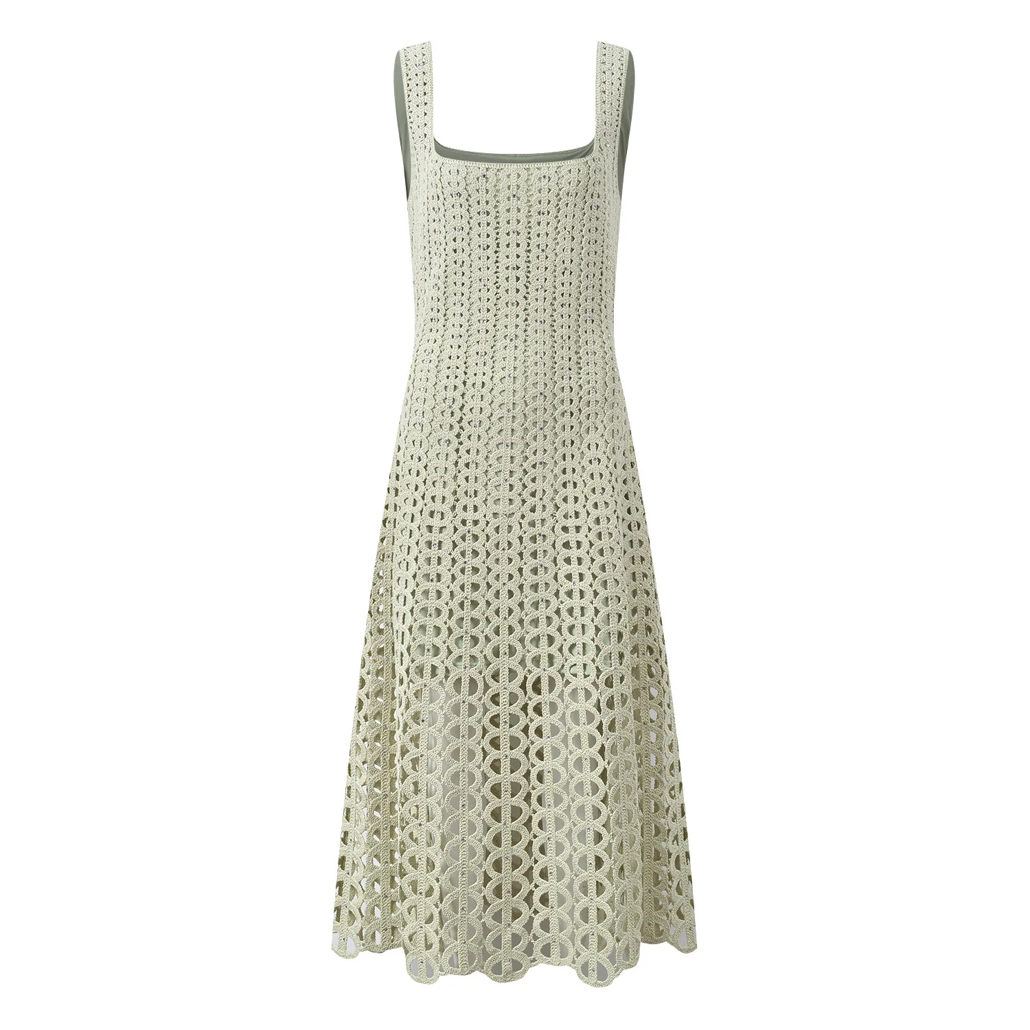 High Quality Beading Hollow Out Long Dresses for Women 2026 Spring Summer Elegant Strapless Maxi Dress