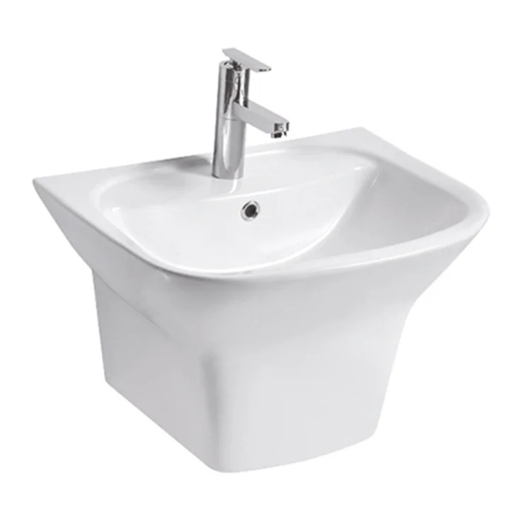 Modern Design Bathroom Wall Mounted Half Pedestal Wash Basin