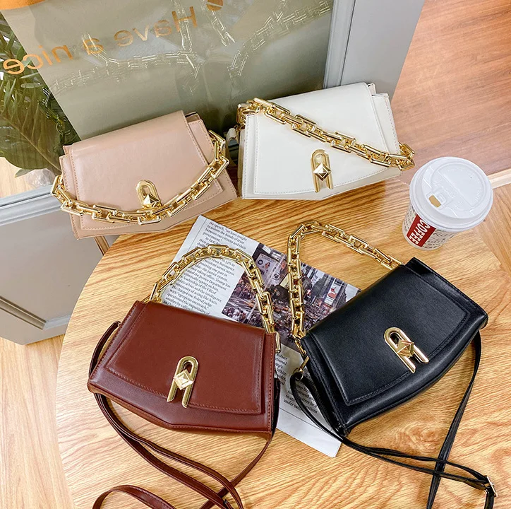 2022 New Luxury Women Purses Square Chains Cross Body Bags Leather ...