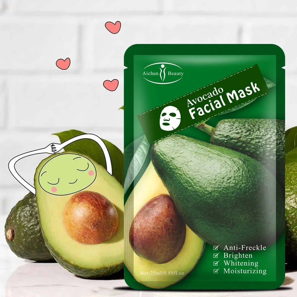 Aichun Beauty Shea Butter Sheet Mask Face Whitening Moisturizing Skin Care Avocado Facial Mask