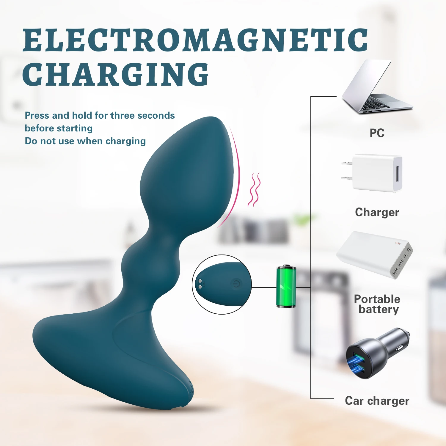 Ylove 10 Modes Remote Control Electric Prostate Massager Silicone Anal Plug and Beads Anal Play Sex Toy
