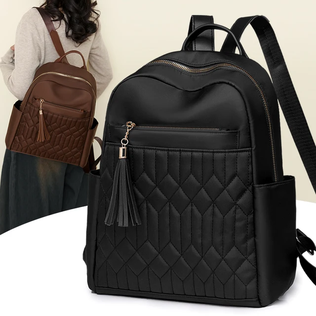 New Simple Large Capacity Backpack Casual Ladies Travel Backpacks Waterproof Embroidered Line Diamond Creative Backpacks