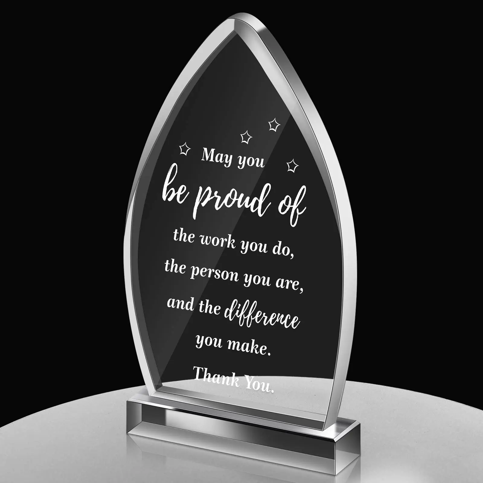 Personalized Custom Leaf Shaped Business Acrylic Ornaments Award Plaque Crystal Trophy and Award for Souvenir details