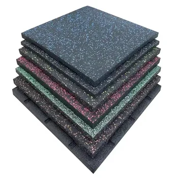 Waterproof black gym mats rubber flooring rubber floor tile for gym