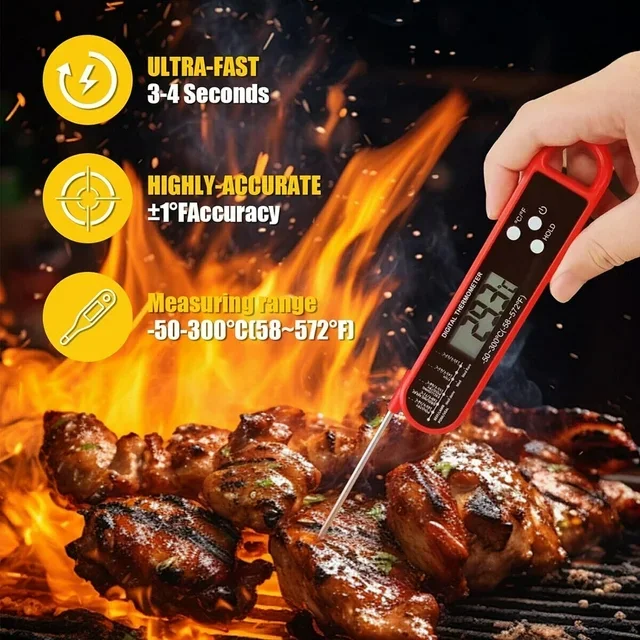 Wholesale Digital Smart Kitchen Popular Folding Design Barbecue Meat Baked Milk Water Temperature Kitchen Thermometer