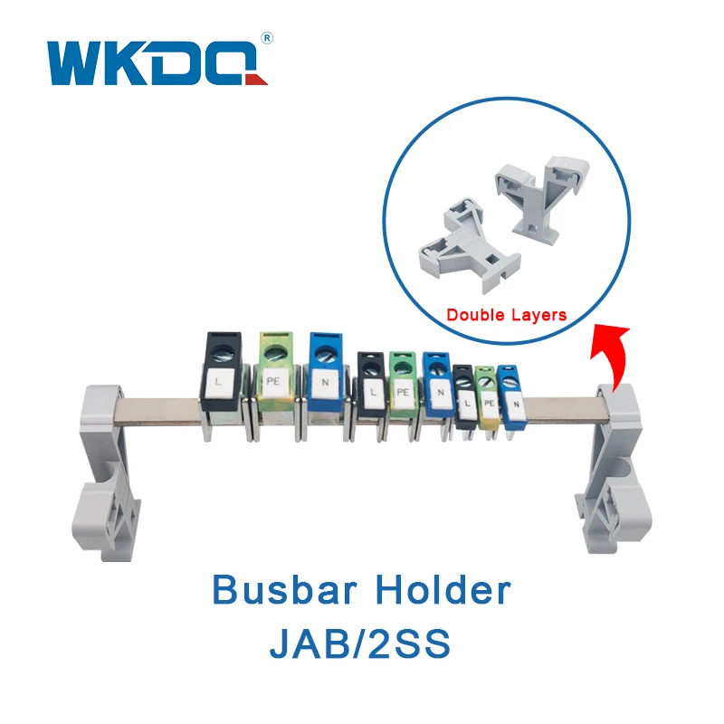 AB2/SS Double support with Clamp direct type, suitable for Suitable for 3*10mm, 6*6mm busbar support bracket