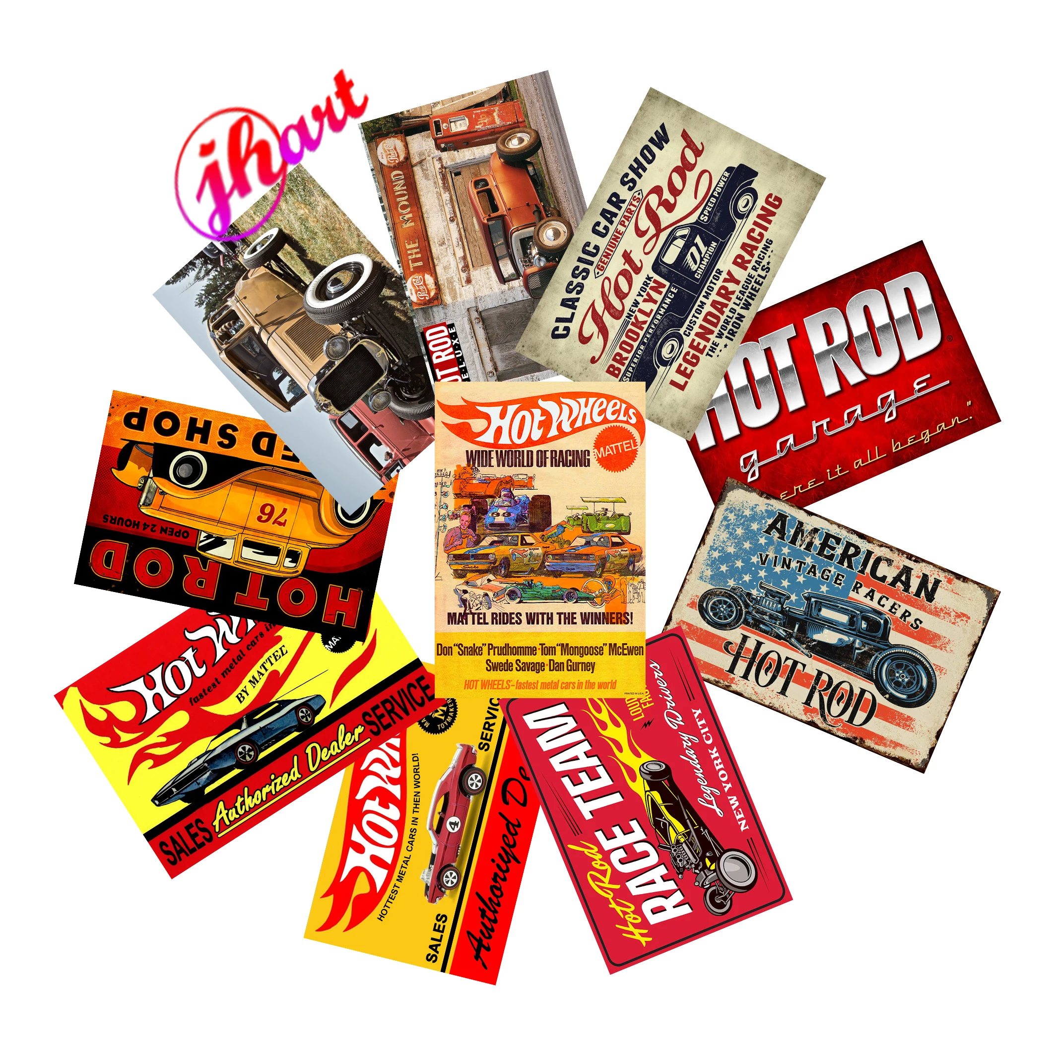 HOT ROD GARAGE SPEED SHOP METAL SIGN 12x8