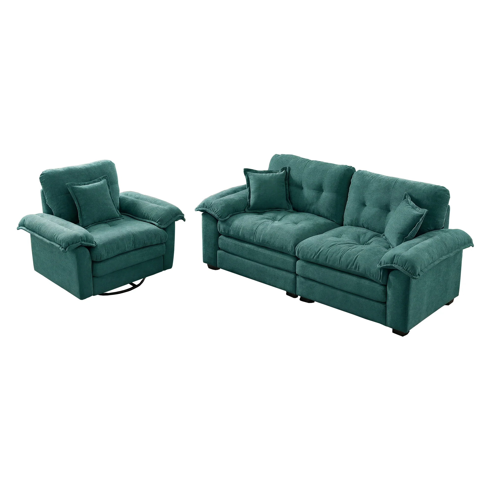 Canapé chenille 84 pouces confort 2-3 personnes design moderne