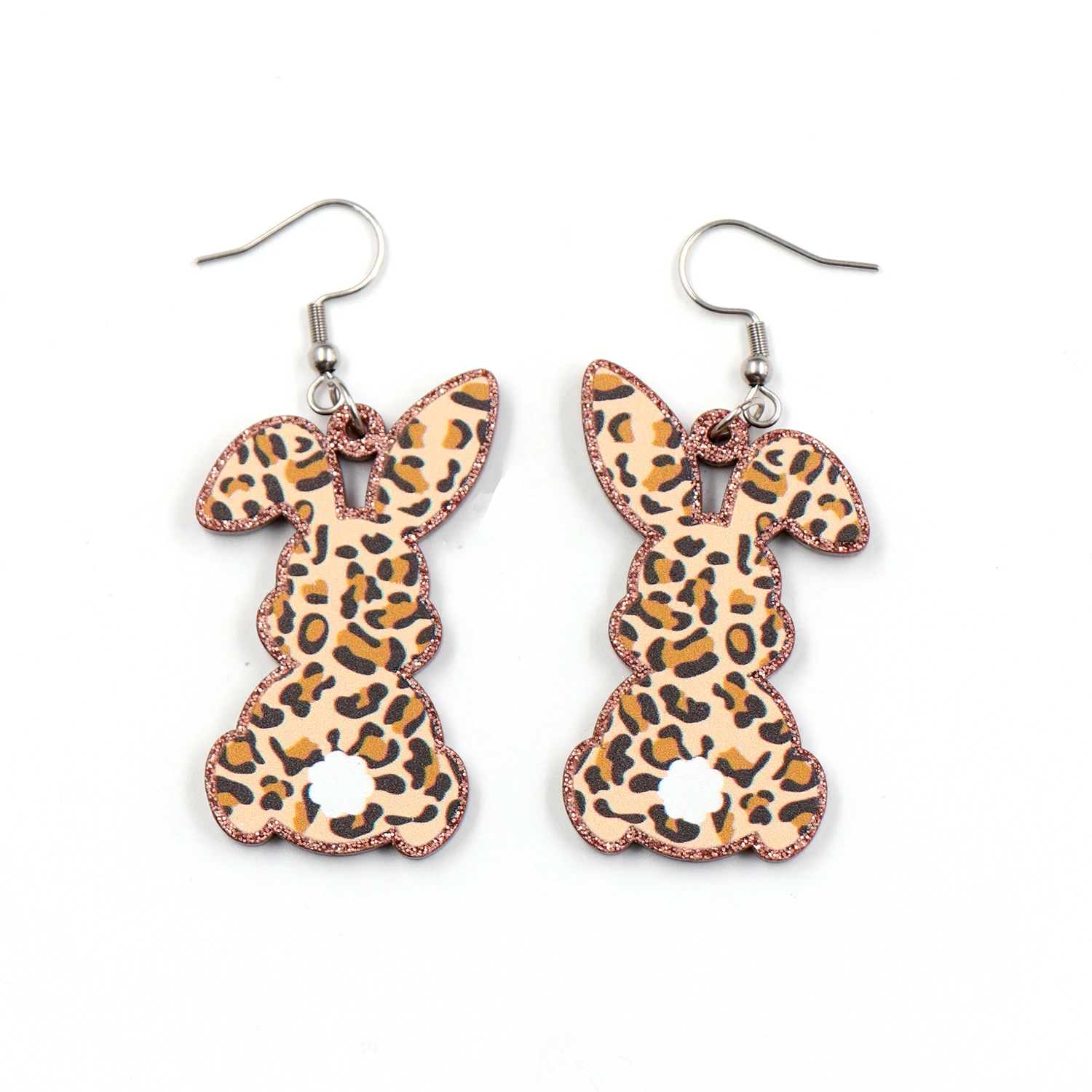 ERS338ER1347 Best Selling Easter Statement Earrings Laser Cut Acrylic Bunny Drop Studded Plastic Jewelry Women Crafted Style