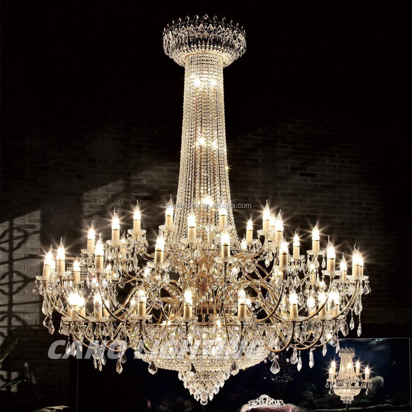 French Empire Wedding Crystal Chandelier Luxury Cristal Candles Pendant Lamp for Home Hotel Interior Decoration