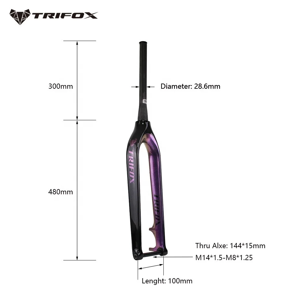 TRIFOX TMK100 углеродная MTB вилка заводская цена 700c дисковый сквозной тормоз 100*15 мм 29er T800 углеродное волокно горный велосипед