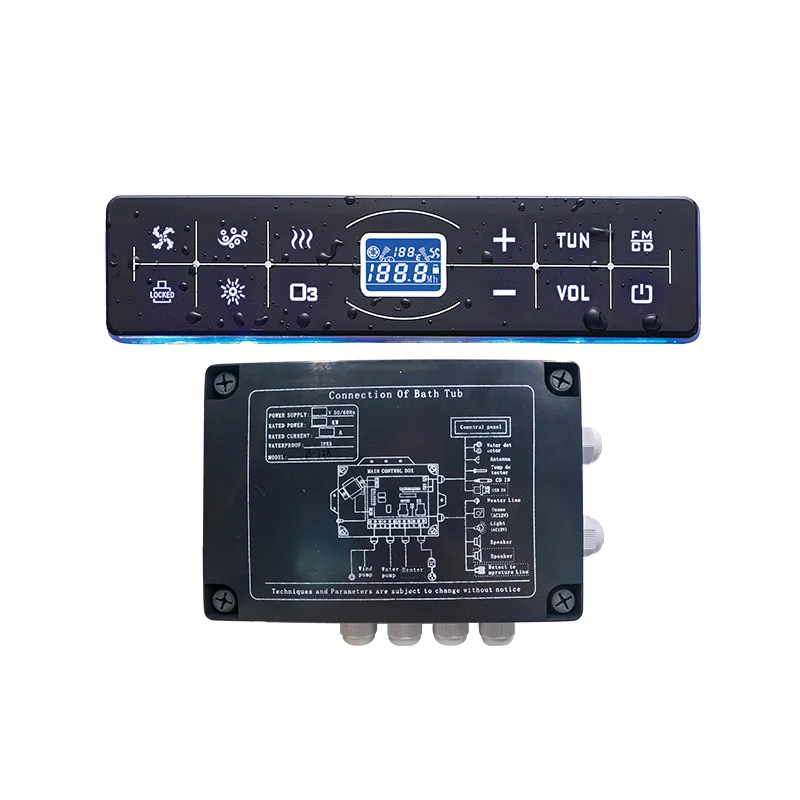 Spa Pool Touch Screen IPX6 Massage Bathtub Controller Temperature Control Box