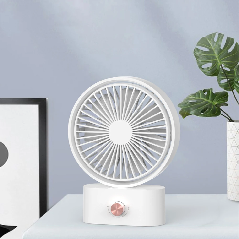 2000mAh Battery Portable Mini Fan Table Desktop Shaking Head USB Rechargeable Air Cooler Fan for Home Office Room