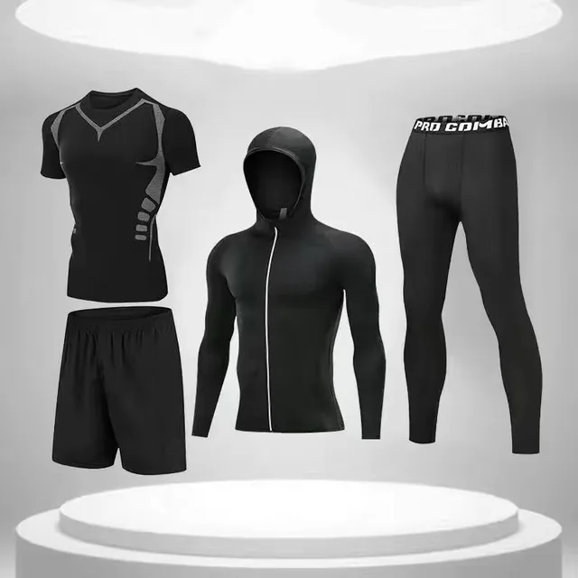 Sports fitness four-piece set breathable quick-drying clothes Football basketball training clothes