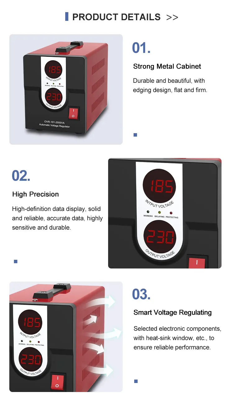 TKR-1500VA single phase 220V home use LCD intelligence automatic AC voltage stabilizer regulator