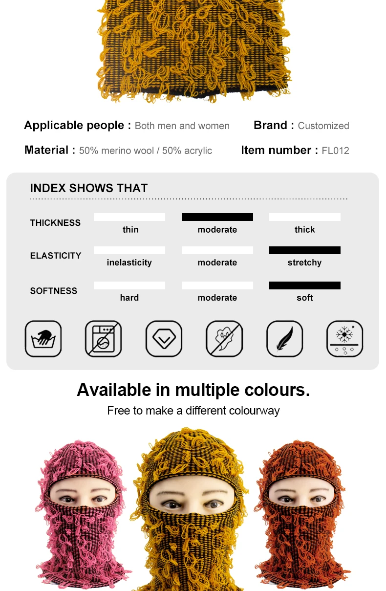 Merino Wool Ski One Hole Grassy Cagoule Knit Custom Distressed