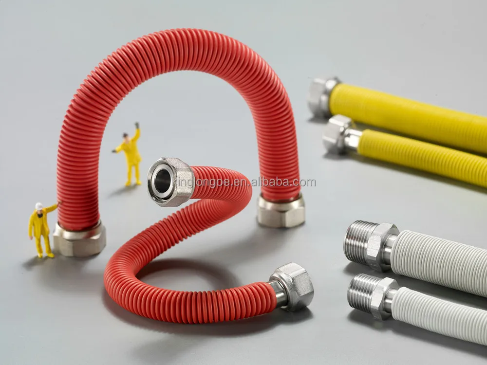 33. Extensible 1/2  3/4 SUS304 316 Ss Corrugated Yellow Stainless Steel  Tube Water Heater Flexible Gas Hose Corrugated