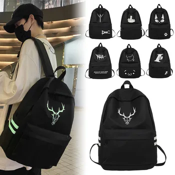 Night glowing in the dark school bag for men children fashion trend junior high school campus student casual backpack