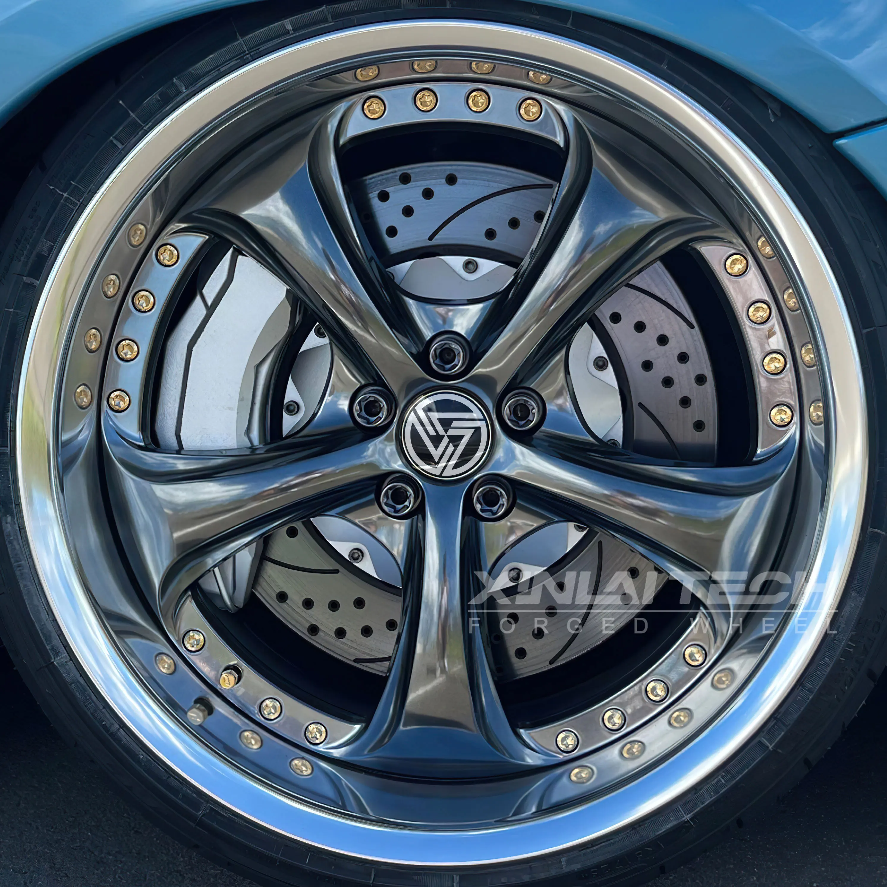 XL Custom Forged 2-piece Chrome Wheel 5x120 5x112 5x114.3 18 19 20 21 22 23 Inch Car Aluminum Alloy Wheel Rim - Image 1
