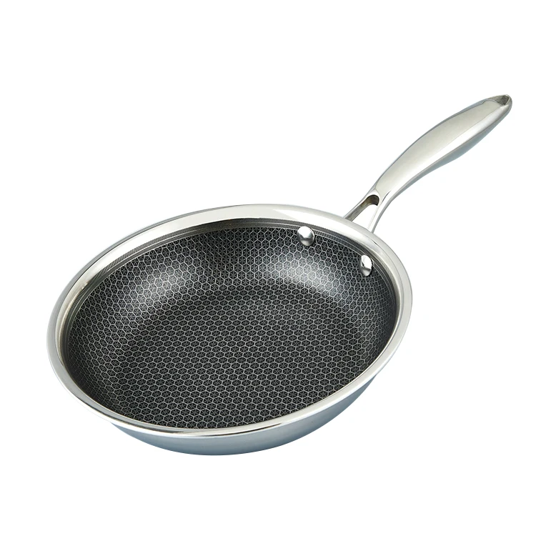 Manufacturer Wholesale Stainless Steel Frying Pan 20-28cm Honeycomb ...