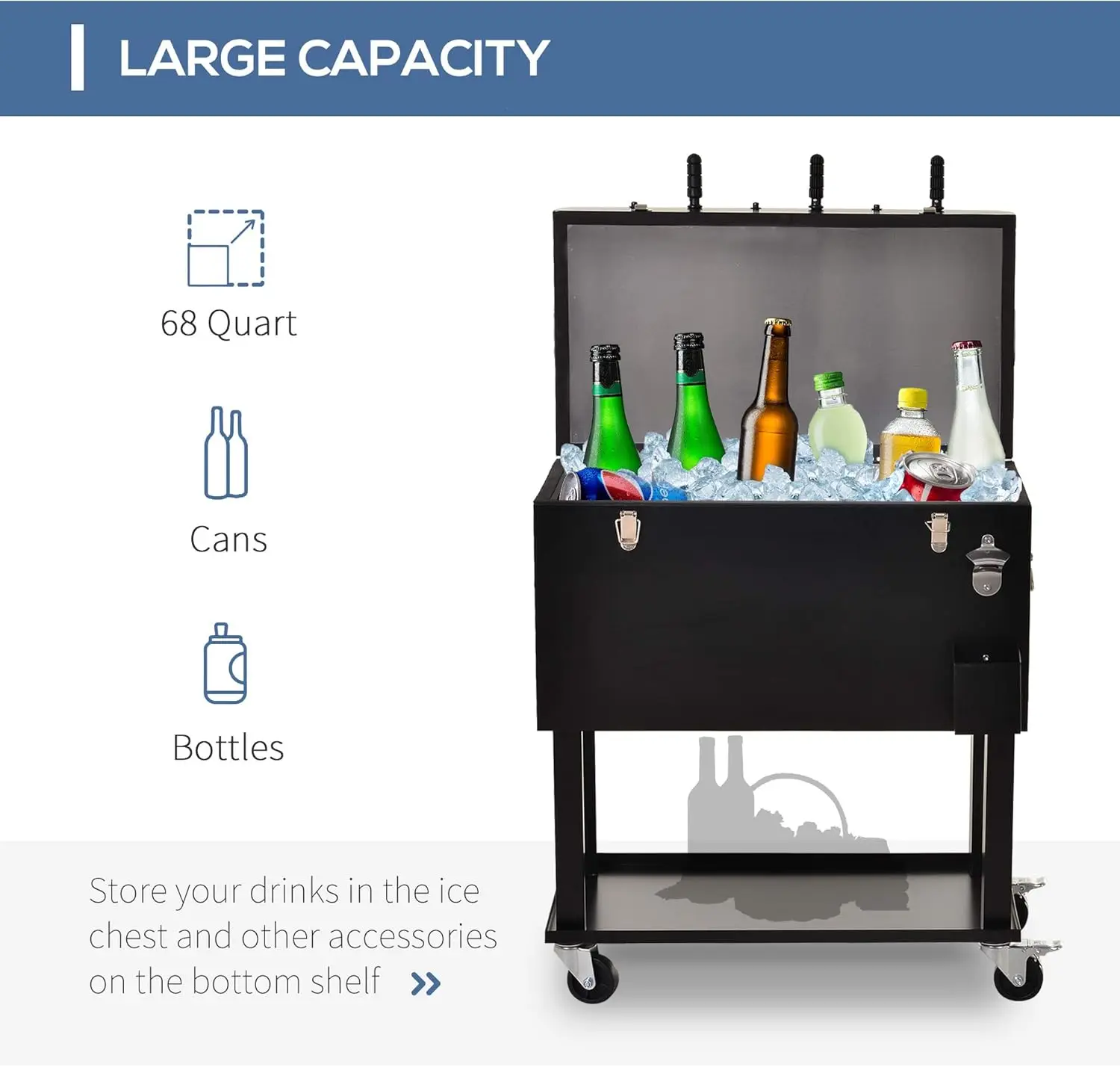 Metal Foosball Cooler Box Multifunctional Cooling Box Football Table Cooler for Outdoor BBQ Party
