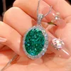Platinum Parra green pendant with chain
