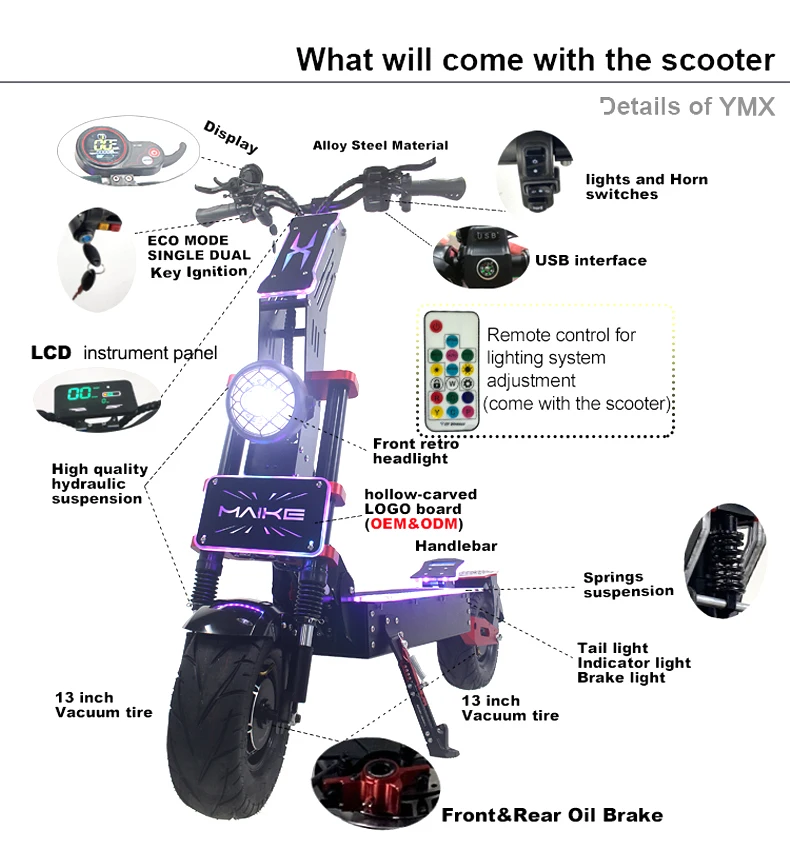 Electric Scooter Tire Varla Eagle One Dual Motor Adult 5600w Battery