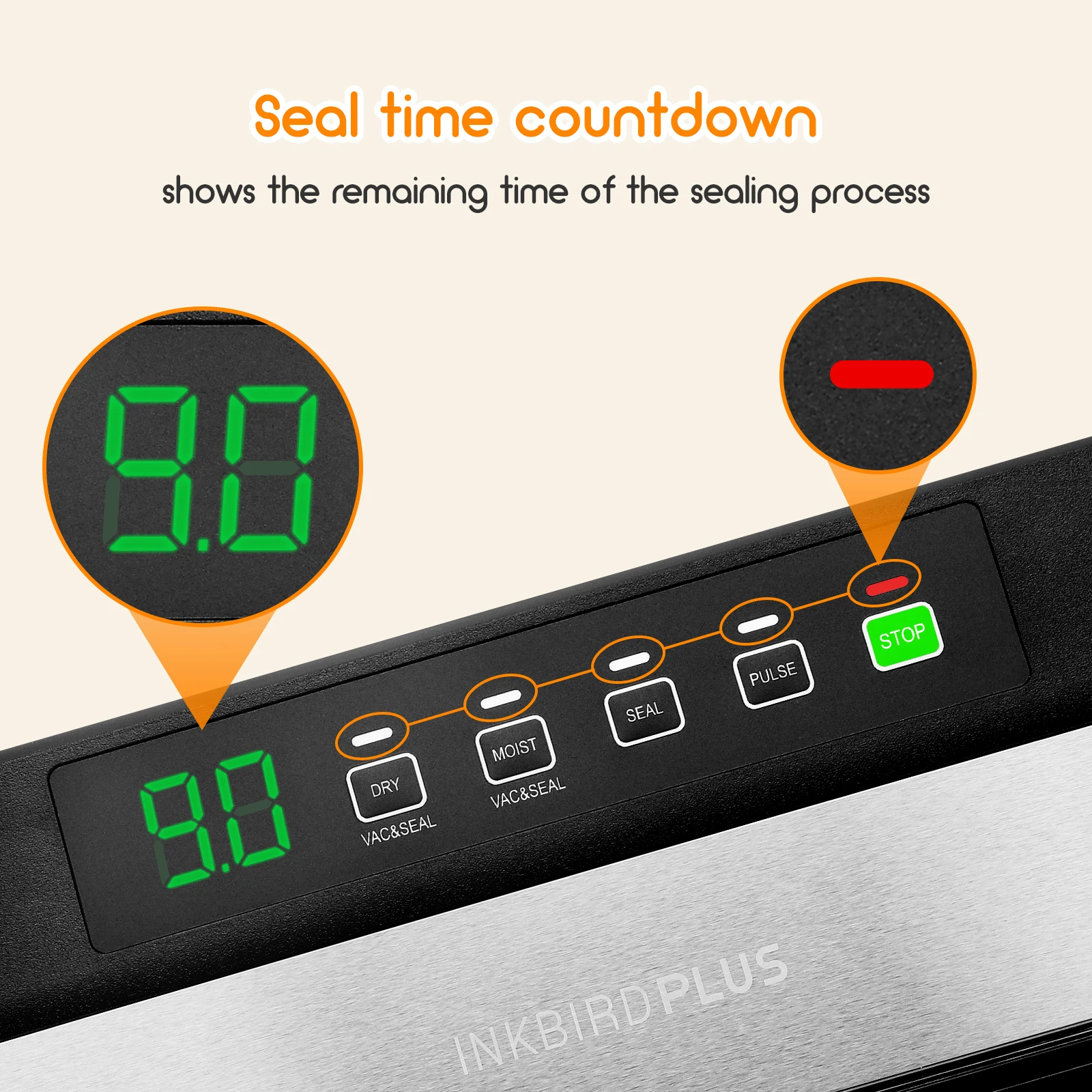 INKBIRD Sealing-Time Countdown& Viewable Window Vacuum Sealer Machine
