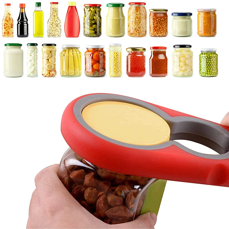 Kitchen Multifunctional Adjustable 4 in 1 Silicone Slip Jar Bottle Can Lids Opener