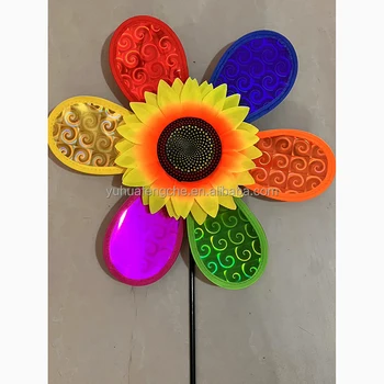 Hot Selling Stylish Outdoor Waterproof Garden Sunflower Windmill Fun Children's Patio Decoration Toys