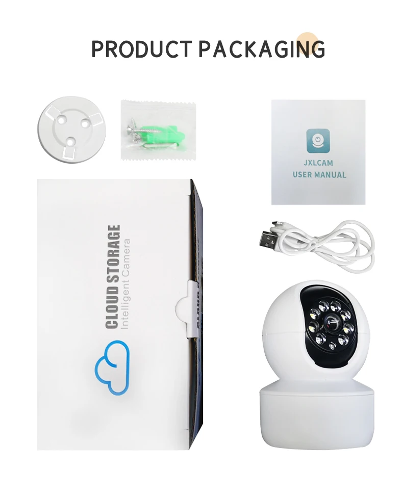 1080P Wifi Camera 360 Indoor Full Color Two Way Intercom Motion Detection JXLCAM Wireless Surveillance Camera