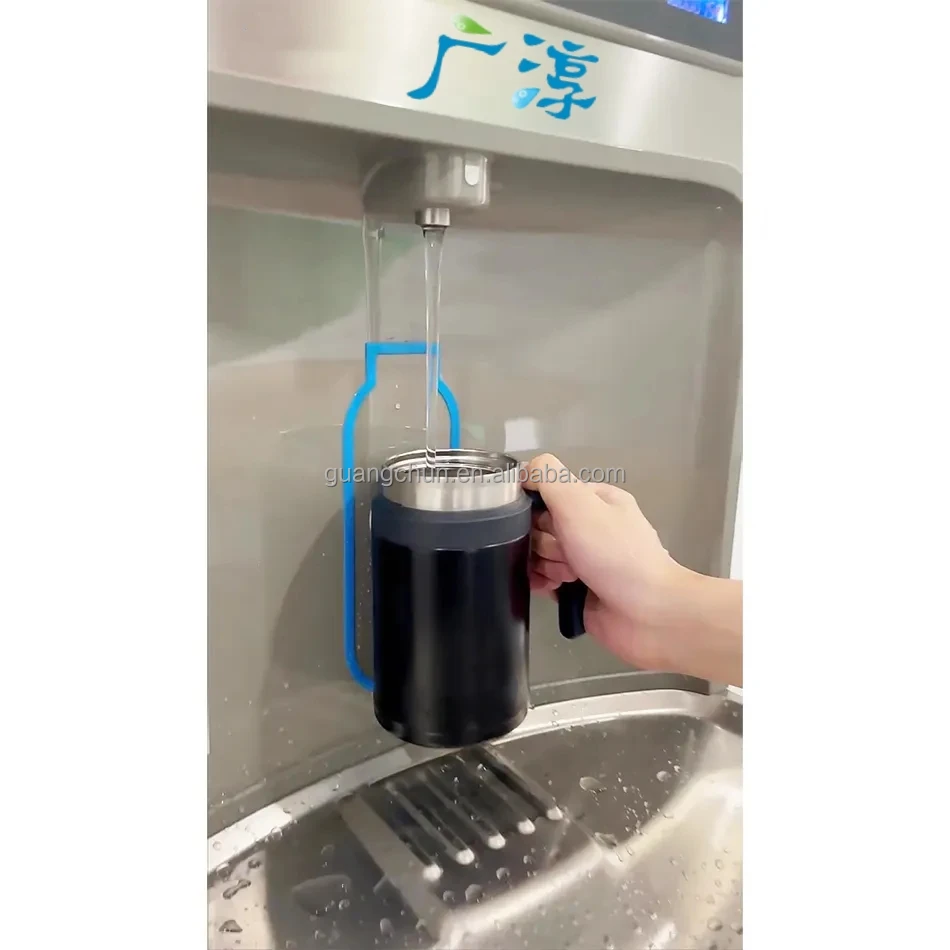 Electric Stainless Steel #304 Compressor Cooling Cold Water Dispenser Wall-Mounted Stand Bottle Filling Station Office Outdoor