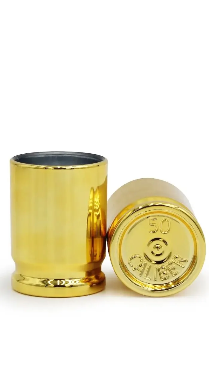 3 Oz Original 50 Caliber Bullet Casings Shape Shot Glasses Set Of 4