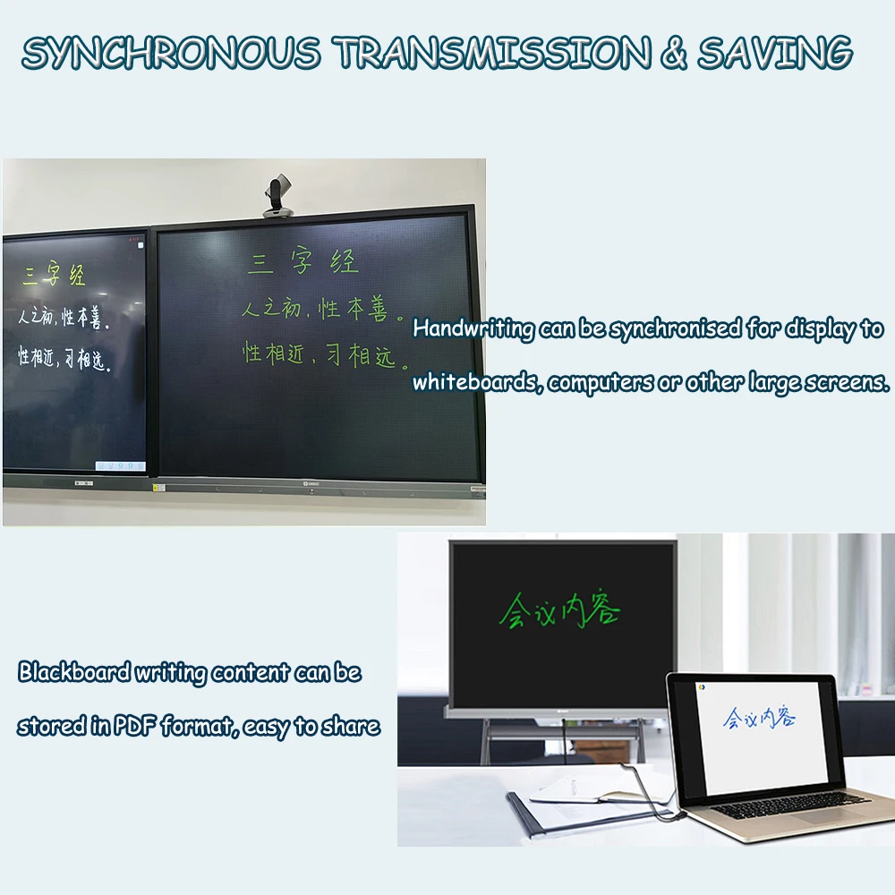 65" School Board Smart Blackboard Partial Erase Lcd Writing Board