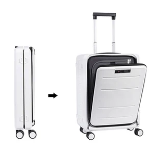 18" Spinner Airplane Trolley Luggage PP Foldable Carry-On Suitcase Laptop Bag TSA Lock Lightweight Front Open