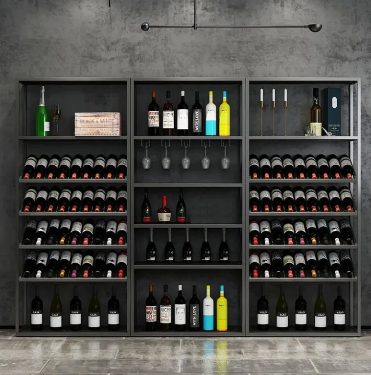 バーカウンター装飾ワインキャビネット壁掛けレストランラック